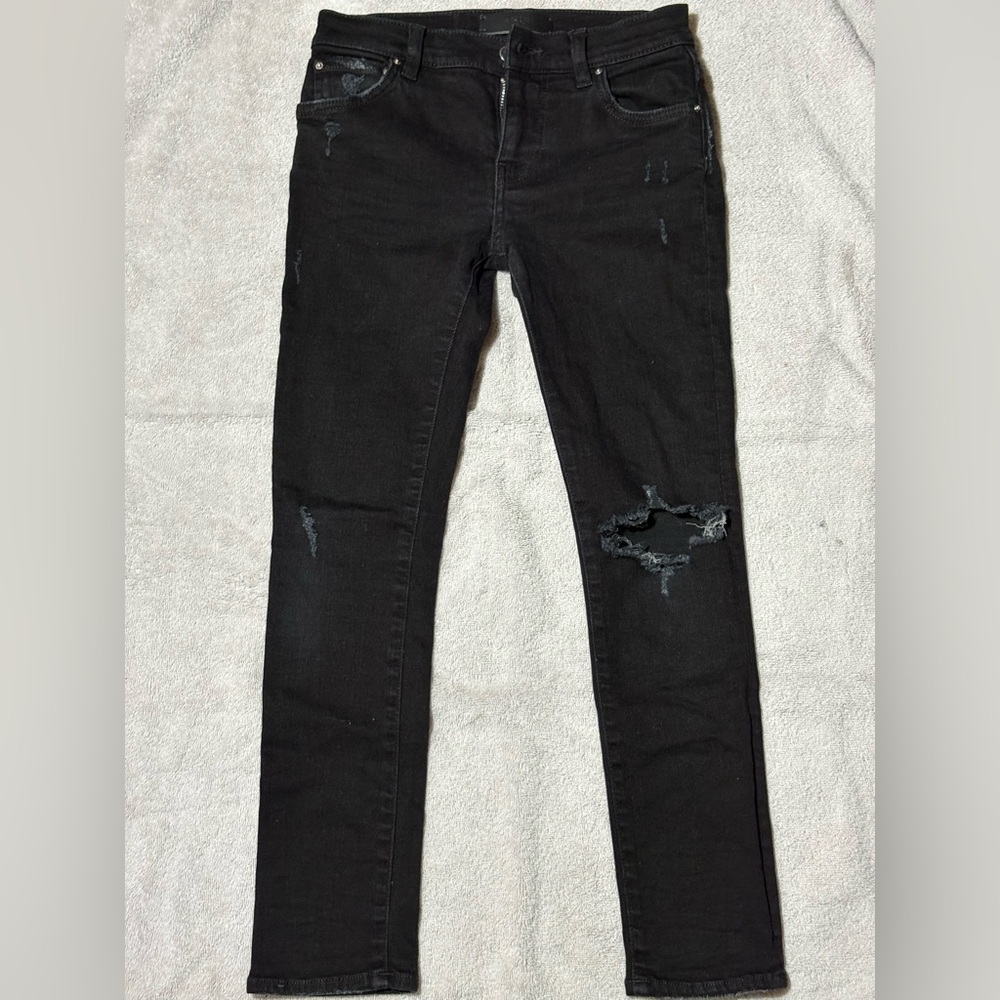 AMIRI Black Distressed Kids Skinny Jeans
